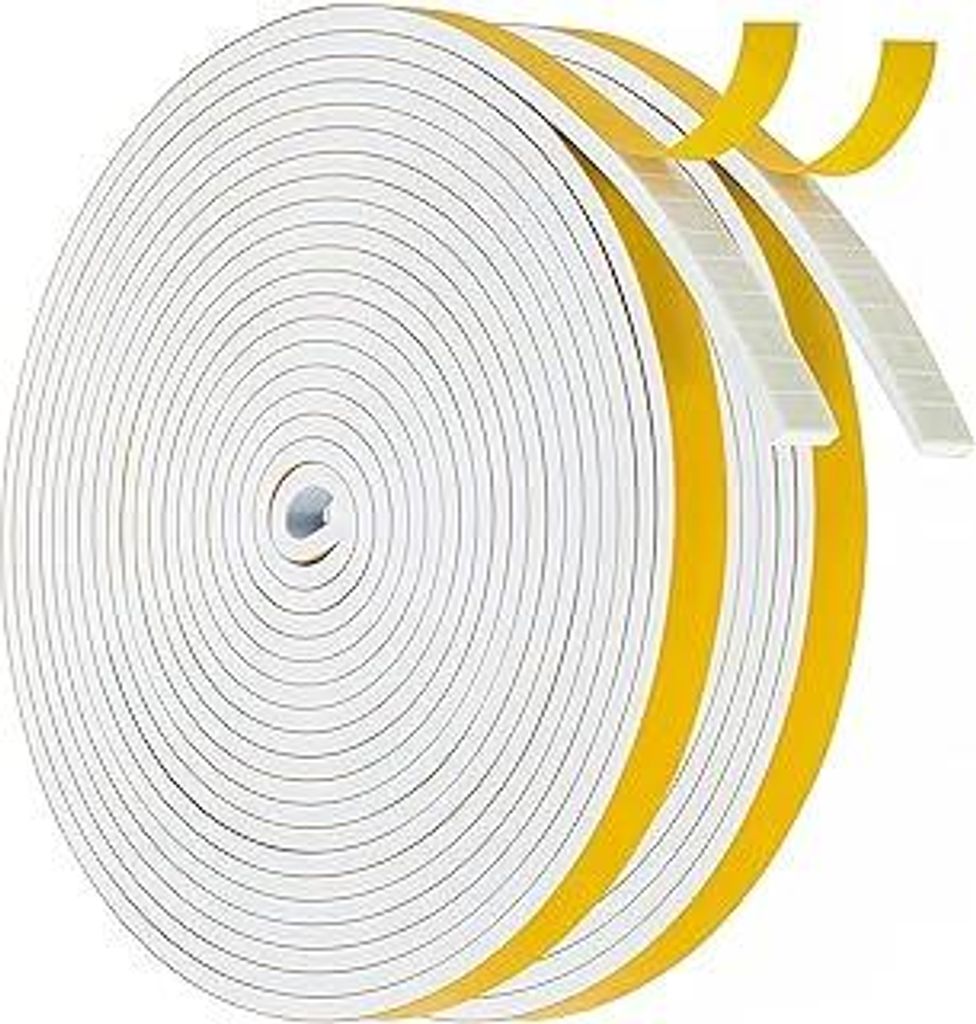 Dichtungsband Türdichtung Selbstklebend 6mm(B) x3mm(D)/20m(L) für Türen Fenster Schaumstoff klebeband Gummidichtung Gegen Kalte Zugluft/Anti-Kol...