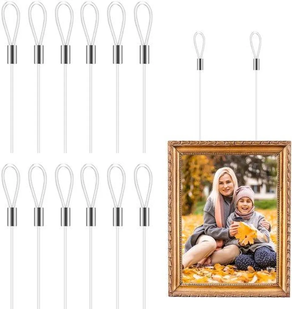 Système de suspension invisible pour tableaux avec 12 câbles en nylon