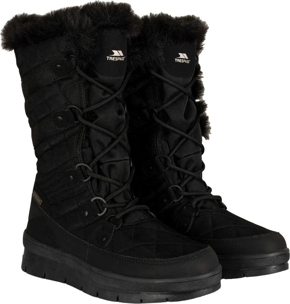 Bottes de neige anti-glisse Trespass Evelyn Femme Pieds au Chaud Noir 40