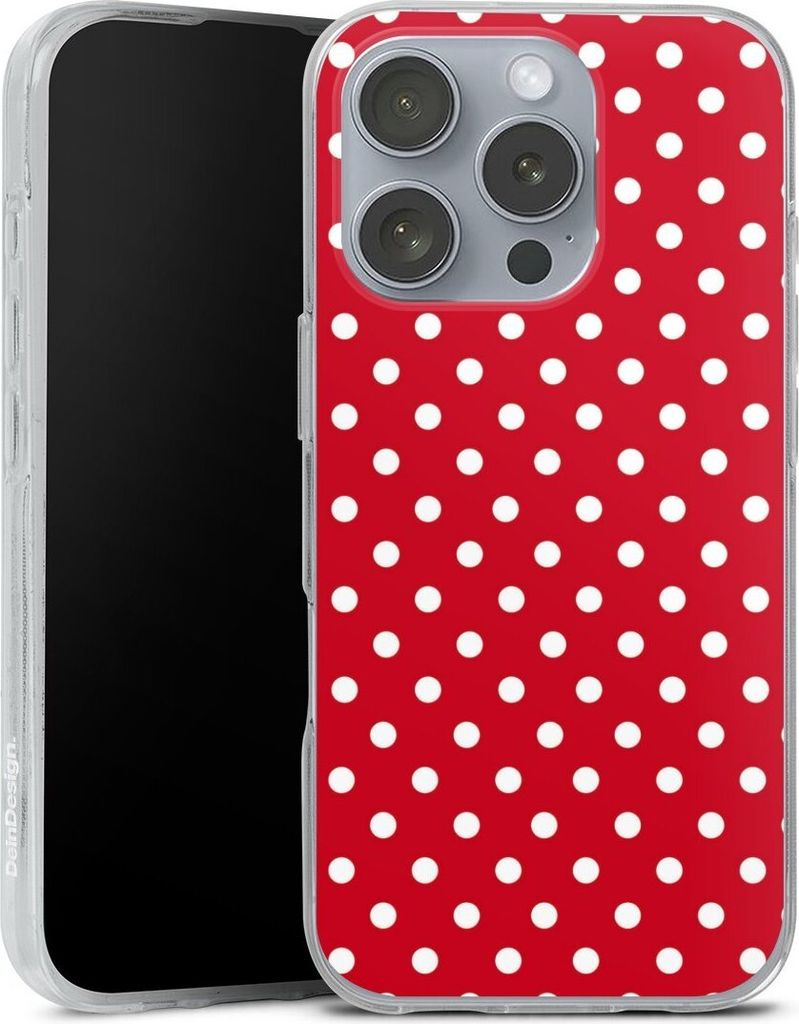 DeinDesign Handyhülle für Apple iPhone 16 Pro Silikon Hülle Case Smartphone Schutzhülle Polka Dots Punkte Retro