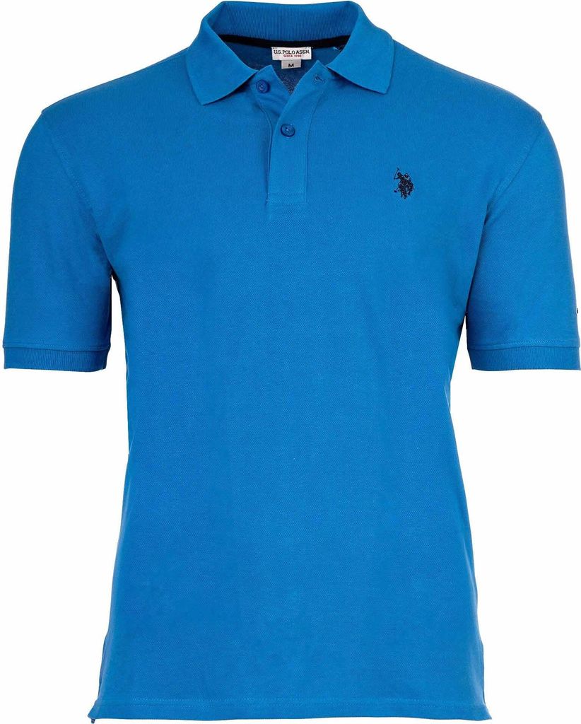 U.S. POLO ASSN. Herren Poloshirt - Piquet, Logo-Stickerei, Baumwolle Stretch Blau 3XL