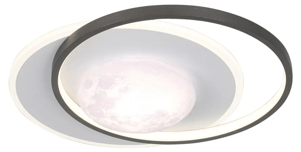 Plafonnier LED rond Desulo Italux noir 30W 3900lm dimmable Ø37cm