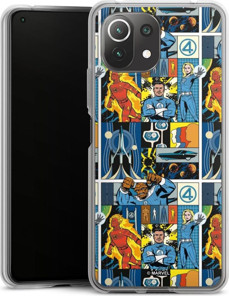 DeinDesign Handyhülle für Xiaomi Mi 11 Lite Silikon Hülle Case Smartphone Schutzhülle Offizielles Lizenzprodukt Marvel The Fantastic Four