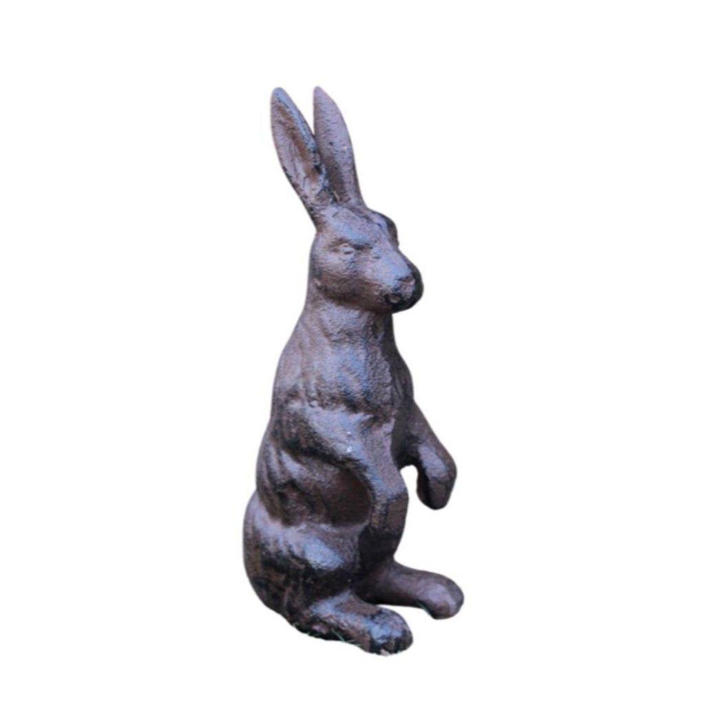 Dekofigur Osterhase sitzend, aus massivem Gusseisen in Produktbild 