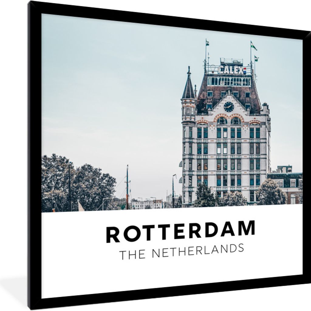 MuchoWow Gerahmtes Poster Rotterdam - Niederlande - Architektur 40x40 cm - Poster mit Schwarzem Bilderrahmen Wandposter Rahmen Foto Bilder - Mit ...