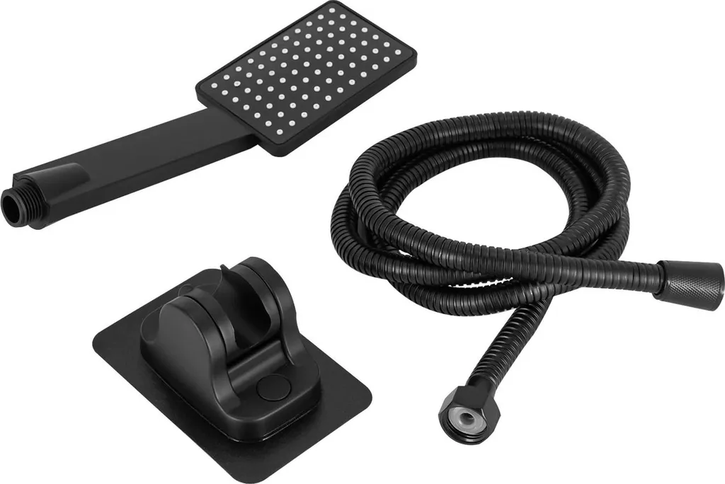 Sistema Doccia Design Nero G1/2 - Set Rubinetteria Parete con Doccetta