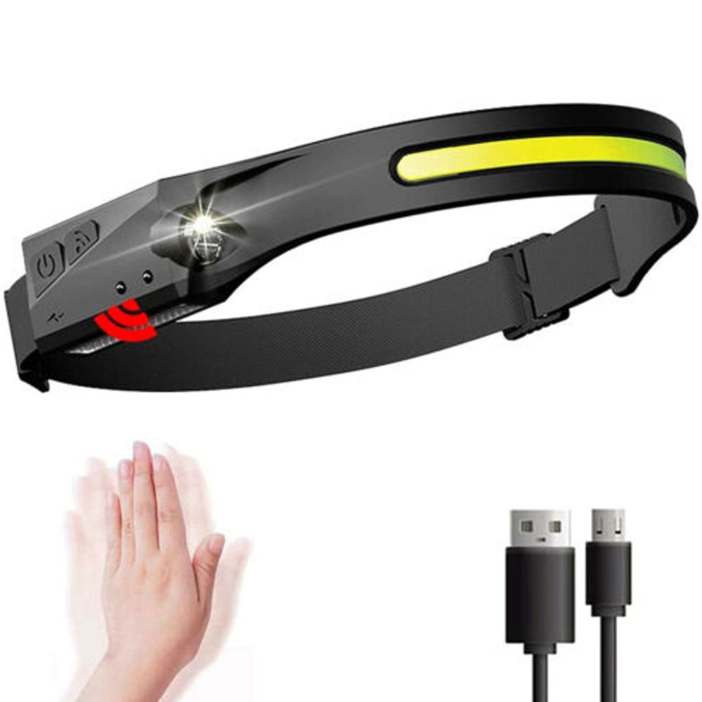 LED COB Sensor Stirnlampe Scheinwerfer Kopflampe USB Produktbild 5