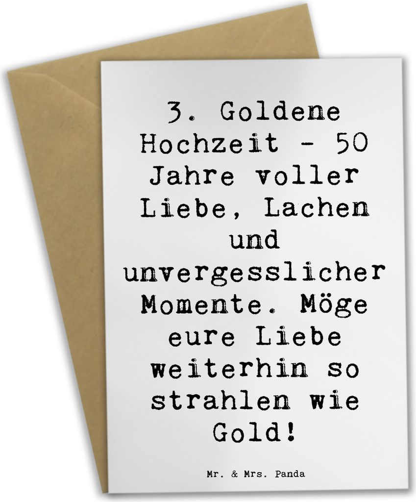 Mr. & Mrs. Panda Grußkarte Spruch 50. Hochzeitstag - Weiß - Geschenk, osterkarte, Geschenke, weihnachtskarten, Heirat, hochzeitskarten, Klappkart...