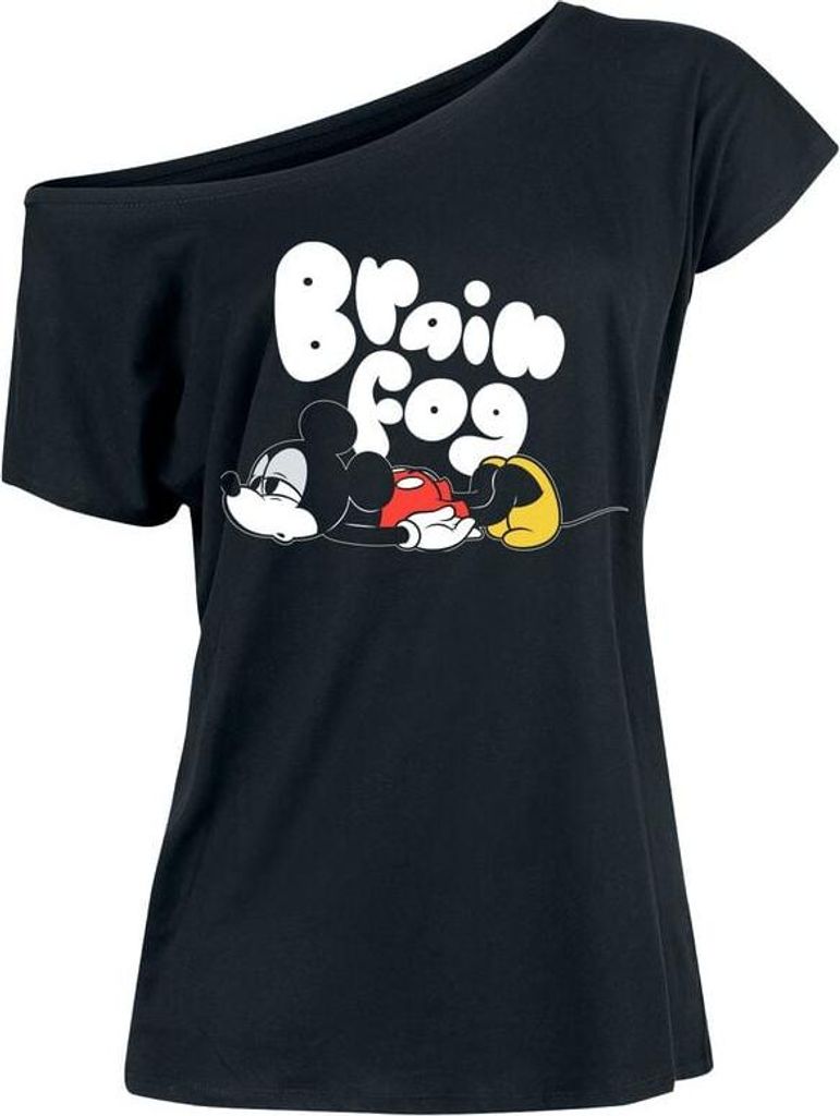 Mickey Mouse T-Shirt Damen Brain Fog schwarz L