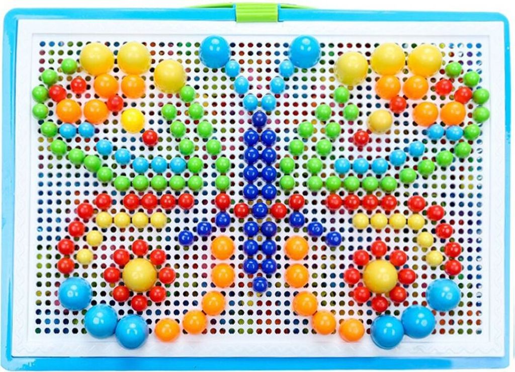 Steckspielzeug, Mosaik Steckspiel Lernspielzeug für Kinder, Kreativspielzeug Junge Mädchen, Mosaik Steckbausteine 296 Teile, Kinder Lernspielzeug...