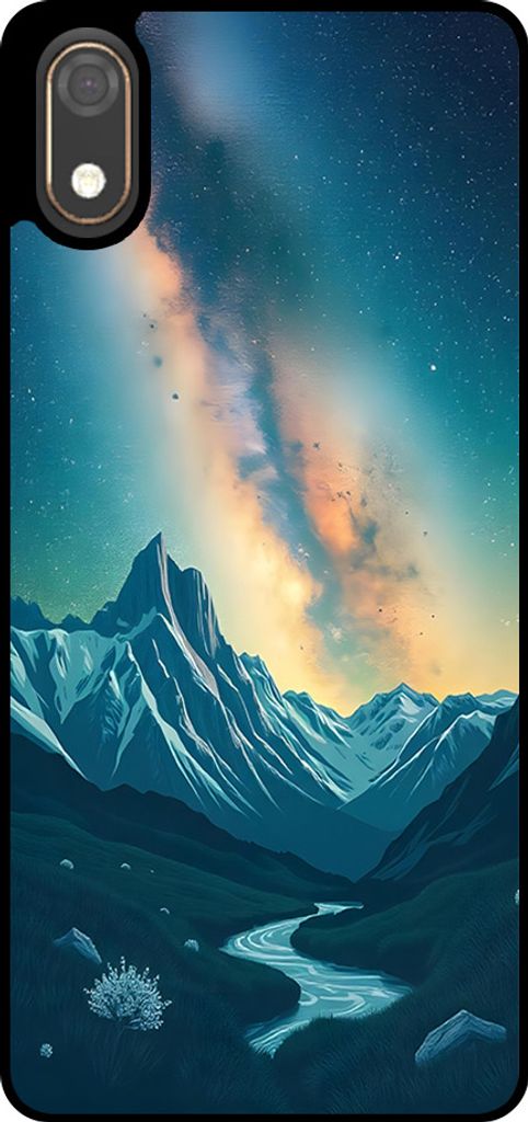 Smartphonica Telefon Fall geeignet für Huawei Y5 (2019) mit Sternenhimmel Impressum - TPU Backcover Fall mit Raum und Milkyway Design