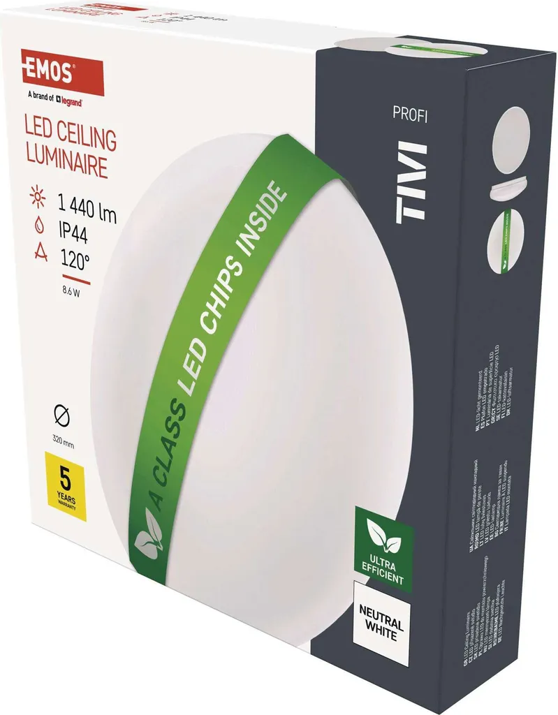 EMOS TIVI ZM3406 LED IP44 Bianco Neutro | Plafoniera Bagno 8.6W