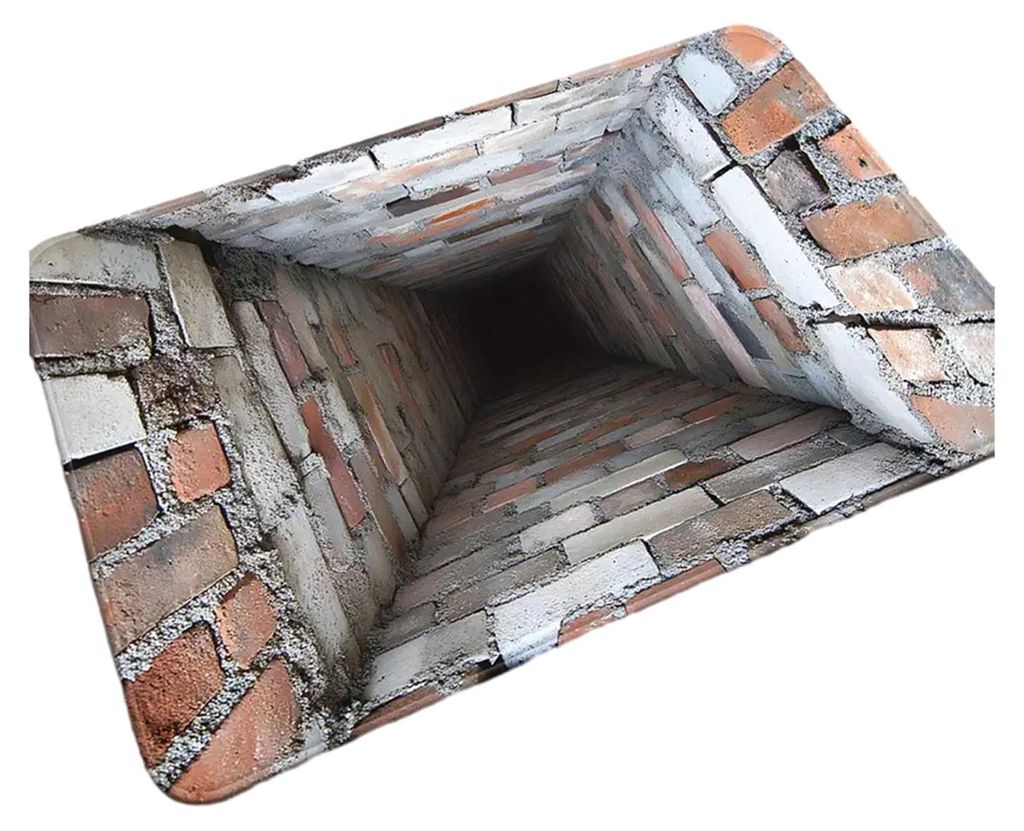 3D-Loch-Teppich, realistische optische Täuschung, lustige bodenlose Grube, saugfähige, rutschfeste Fußmatte für Badezimmer, Wohnzimmer, Eingang...