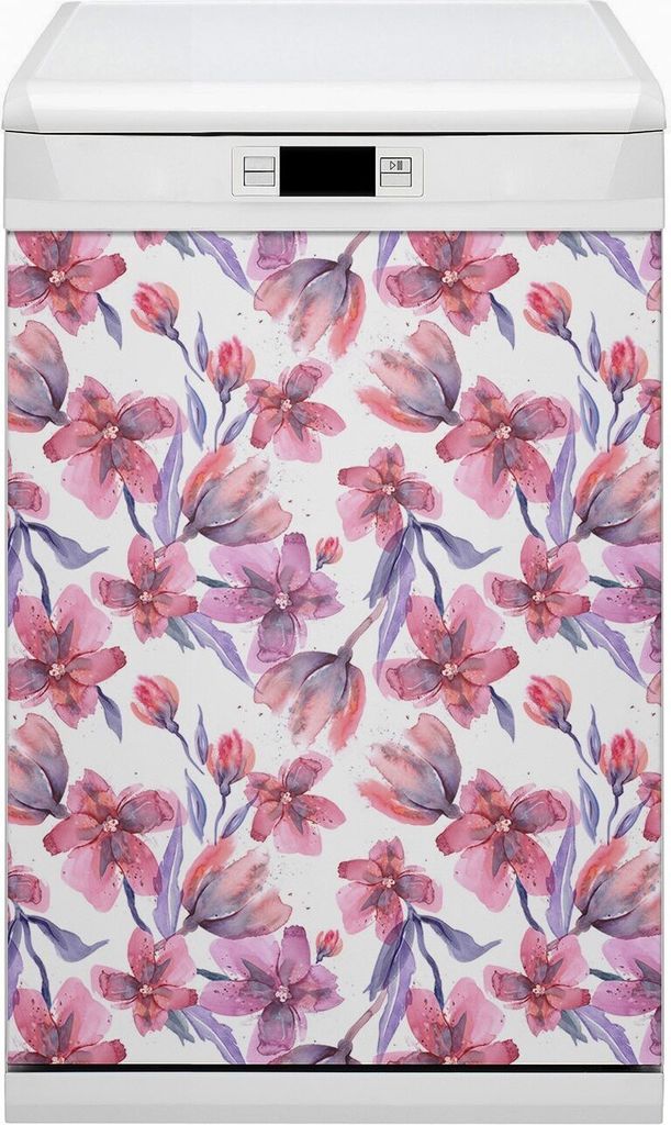 Küche Dekorative Magnete Magnet Folie für Geschirrspüler 45x80 cm - Pastellblumen