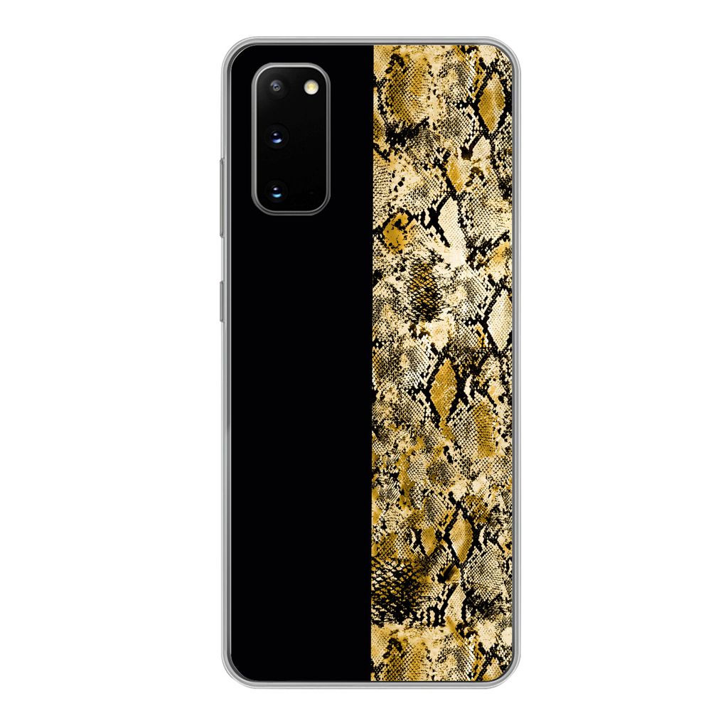 MuchoWow Handyhülle Schutzhülle Hülle für Samsung Galaxy S20 Schlange - Gold - Luxus Silikon Softcase Handy Hülle - Bild