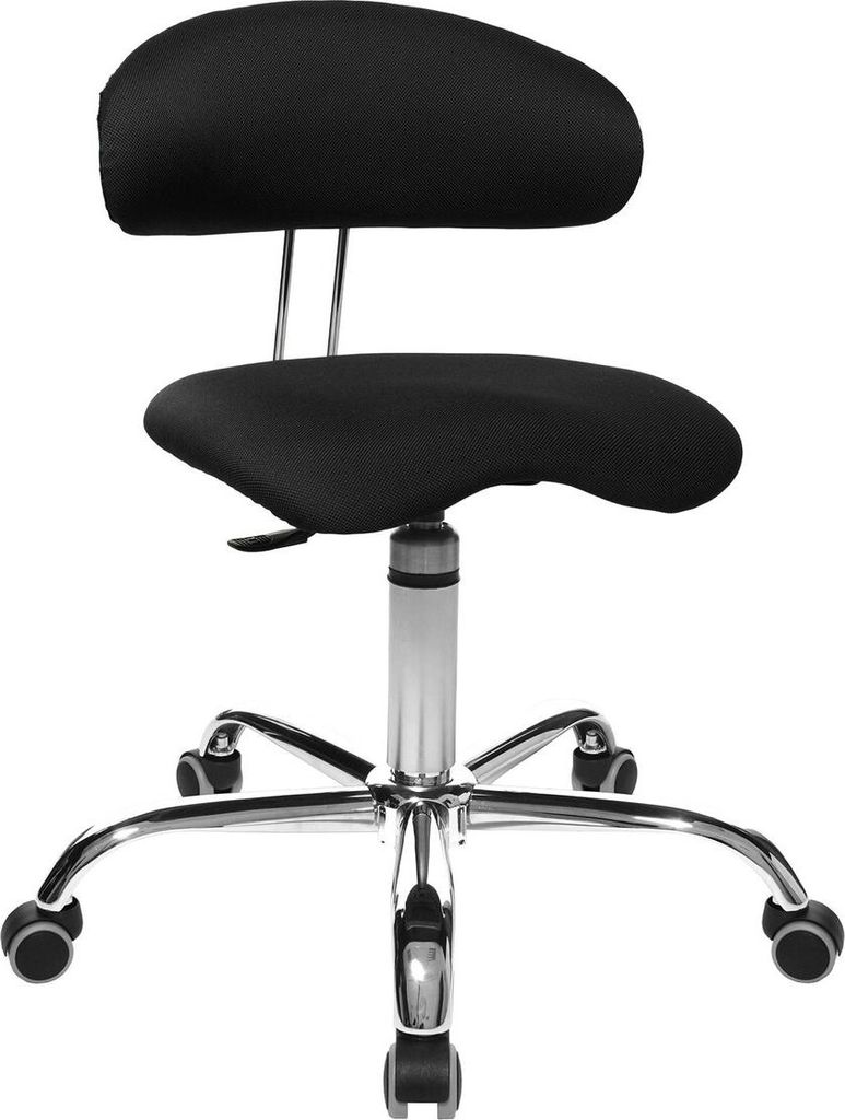 Drehhocker Sitness 40 mit Lehne - schwarz Universalrollen.