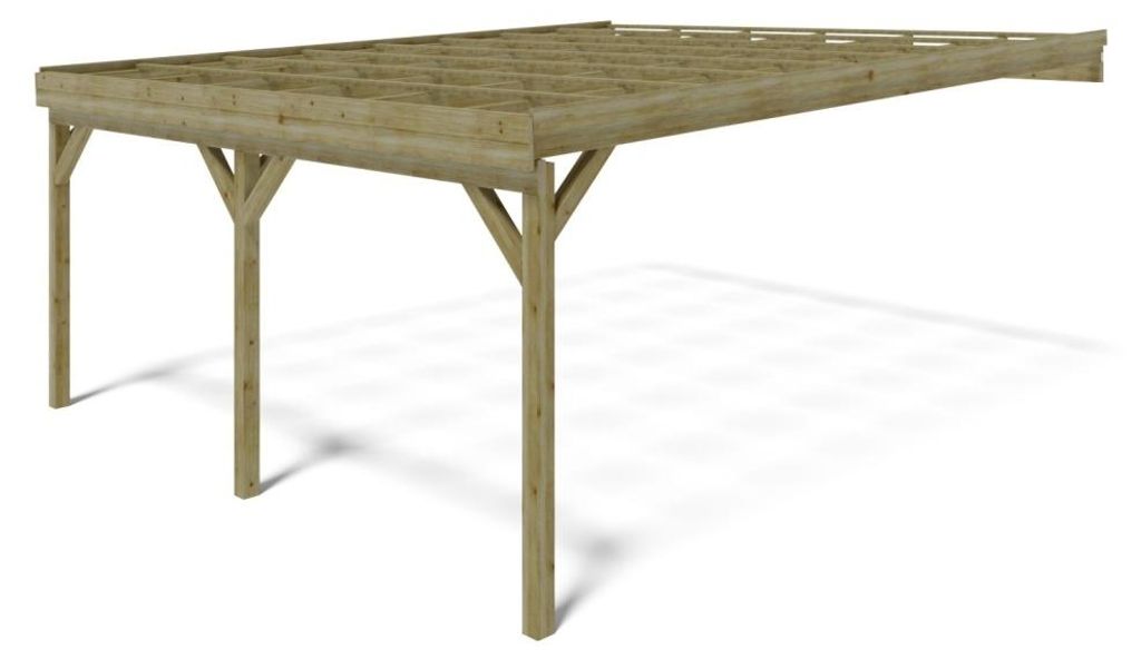 Carport Garagendach 5.8x5.06 m - 29 m2 - an der Hauswand Produktbild 