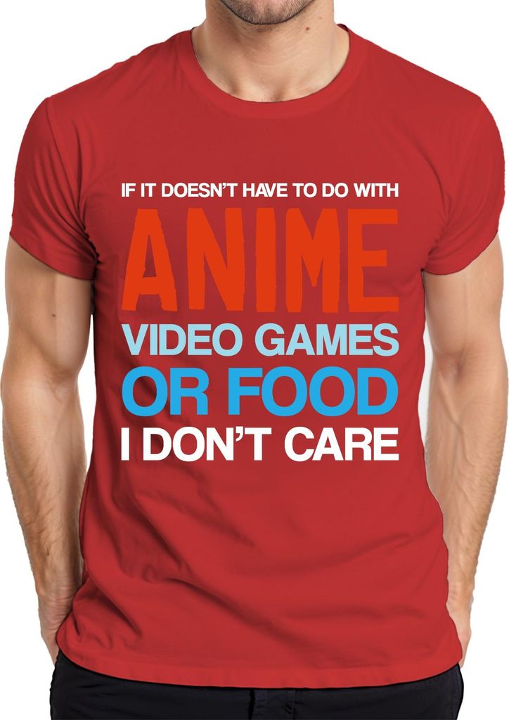 IF IT DOESN'T HAVE TO DO WITH ANIME VIDEO GAMES Gamer Nerd Fan Herren T-Shirt, Rot, M