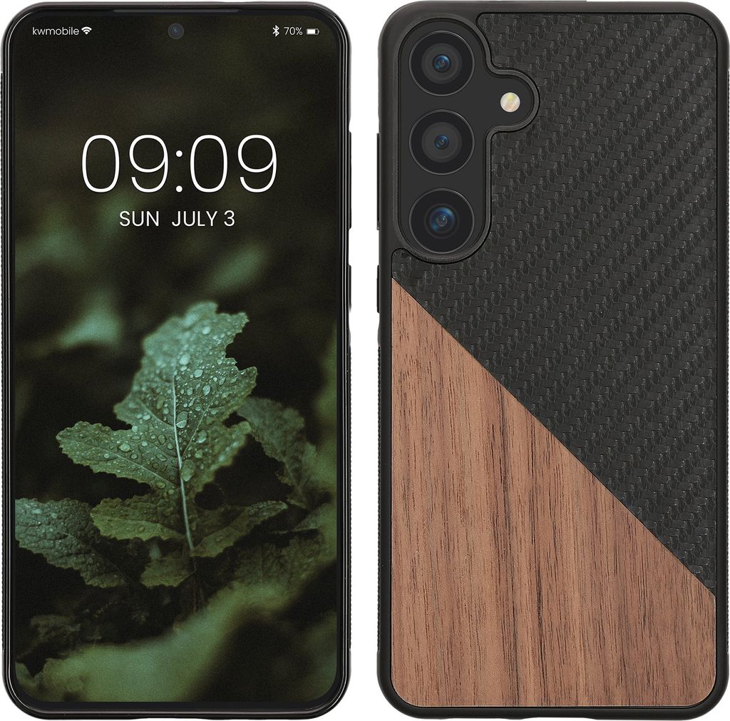 kwmobile Hülle kompatibel mit Samsung Galaxy S25 Plus - Handyhülle - Handy Schutzhülle - Smartphone Cover - Dunkelbraun Schwarz