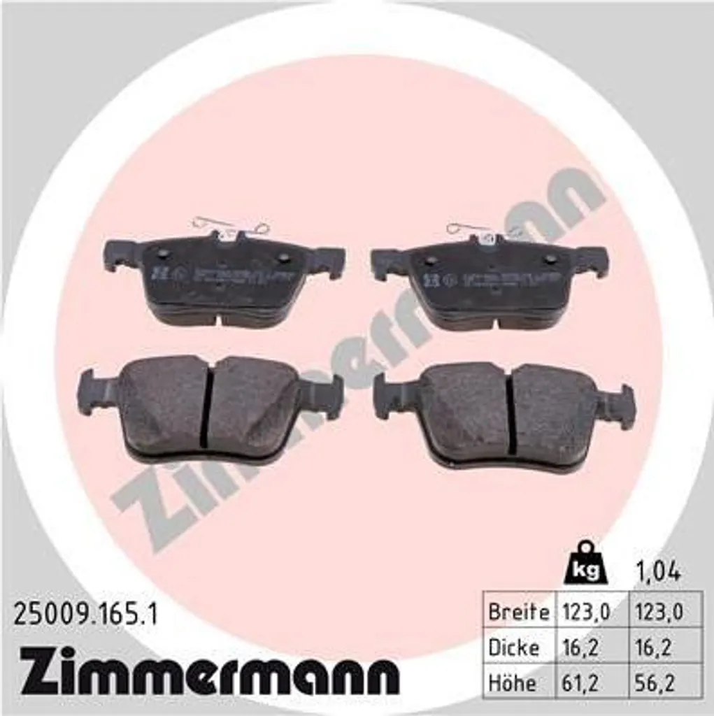 Pastiglie Freno Posteriori ZIMMERMANN 25009.165.1 | OE 3TD698451 Offerta