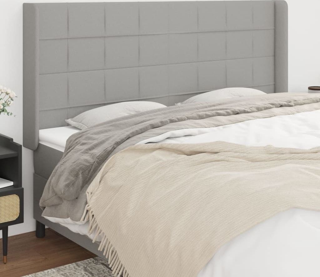 Maison Exclusive - Kopfteil mit Ohren Hellgrau 163x16x118/128 cm Stoff