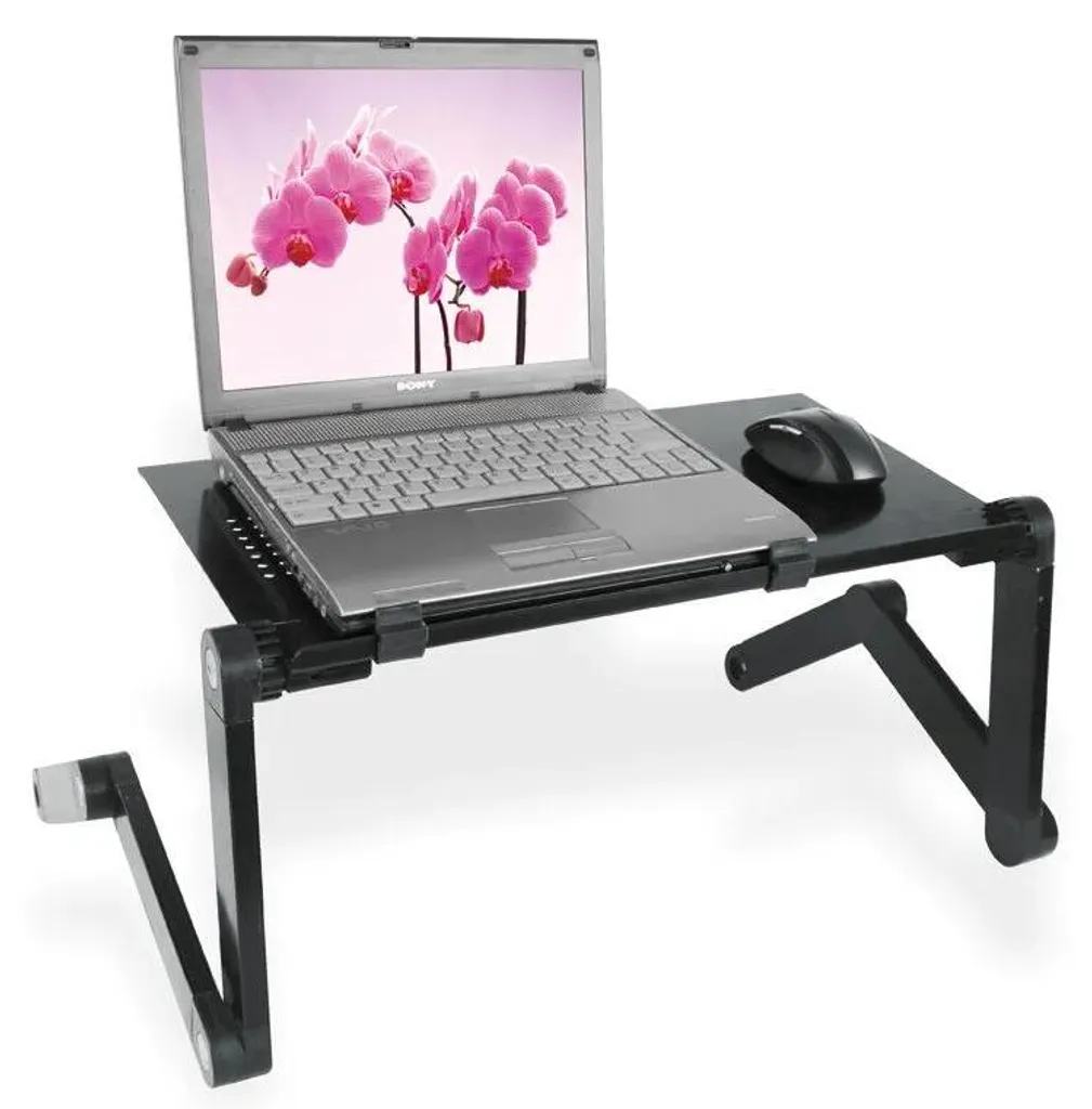 Support ordinateur portable ventilé - Alu pliable lit/canapé noir - 7