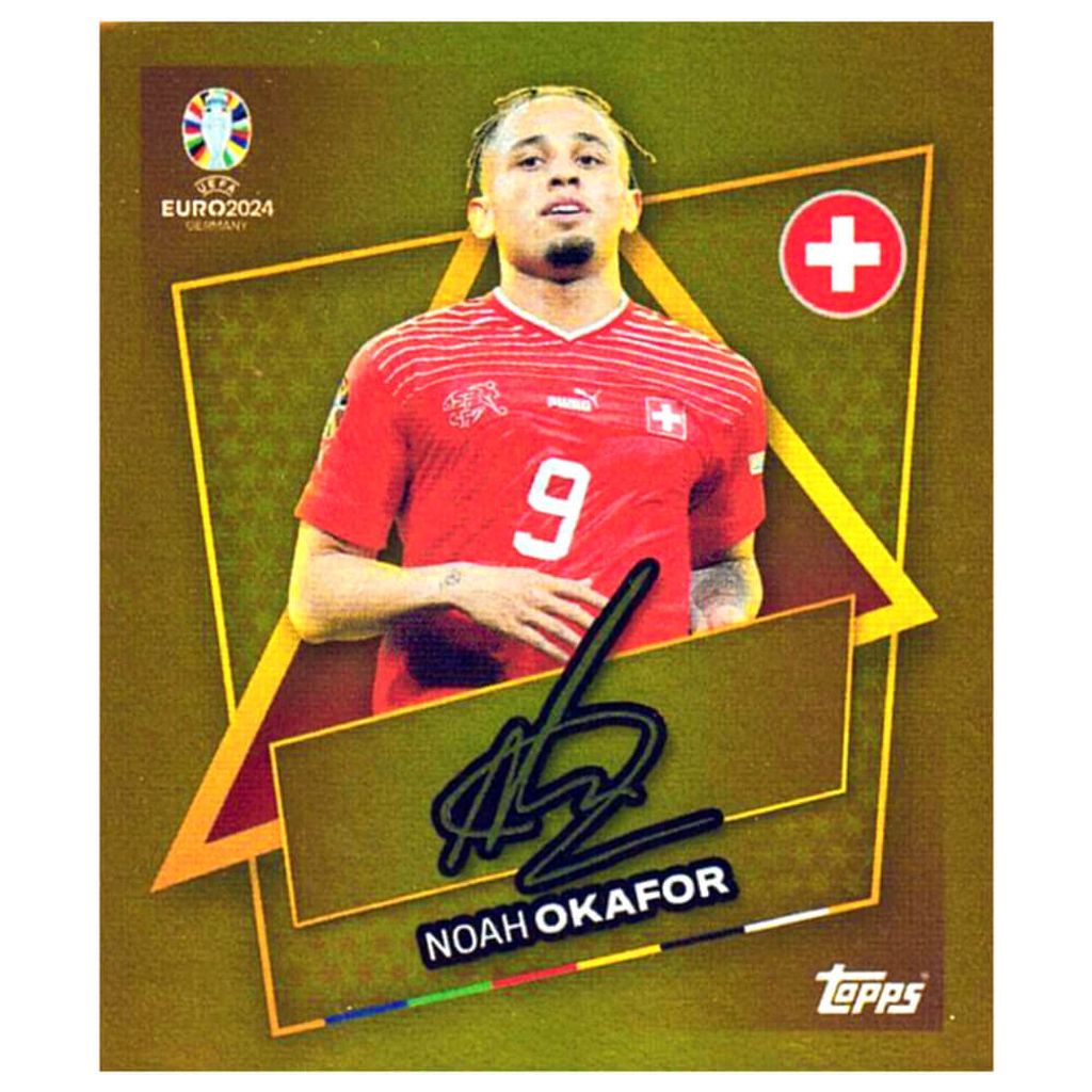 Topps UEFA EURO 2024 Fußball EM Sammelsticker - Gold Signature Sticker - Noah Okafor