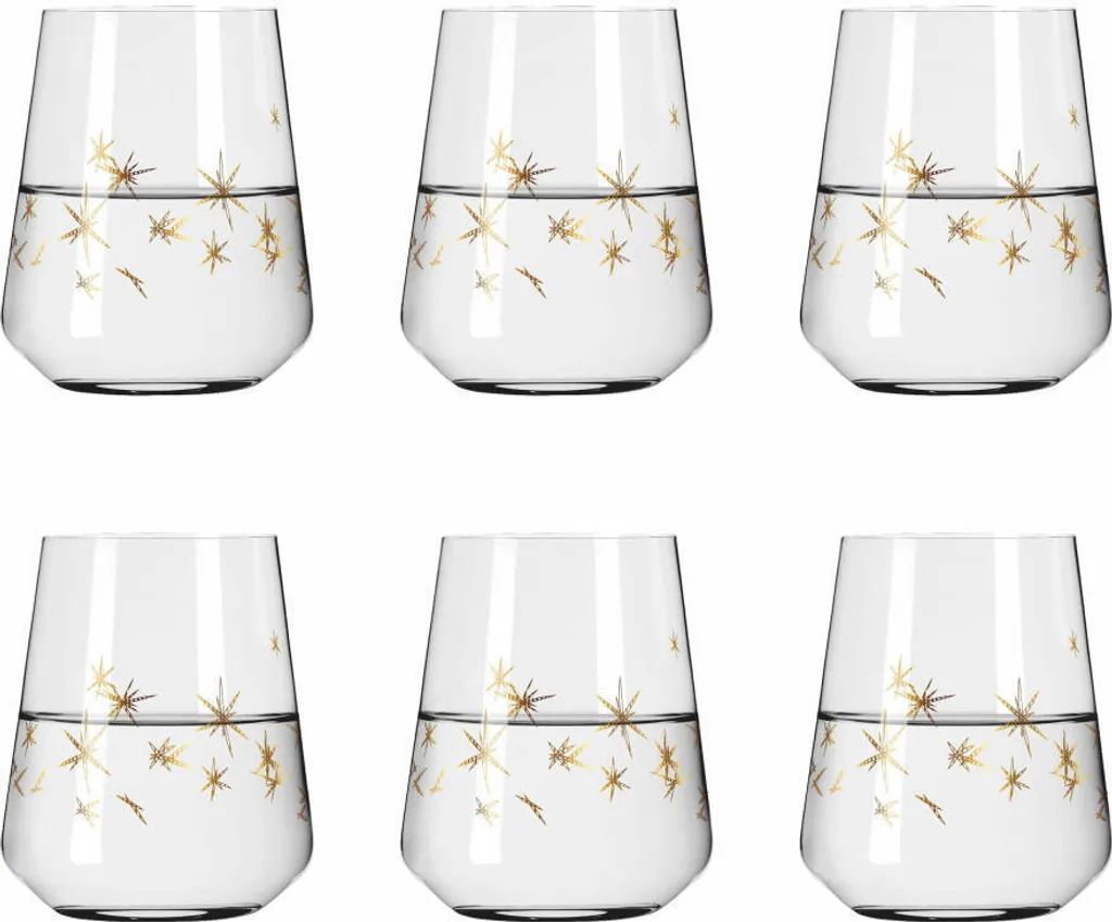 Ritzenhoff Celebration Deluxe 003 Set 6 Bicchieri in Cristallo e Oro