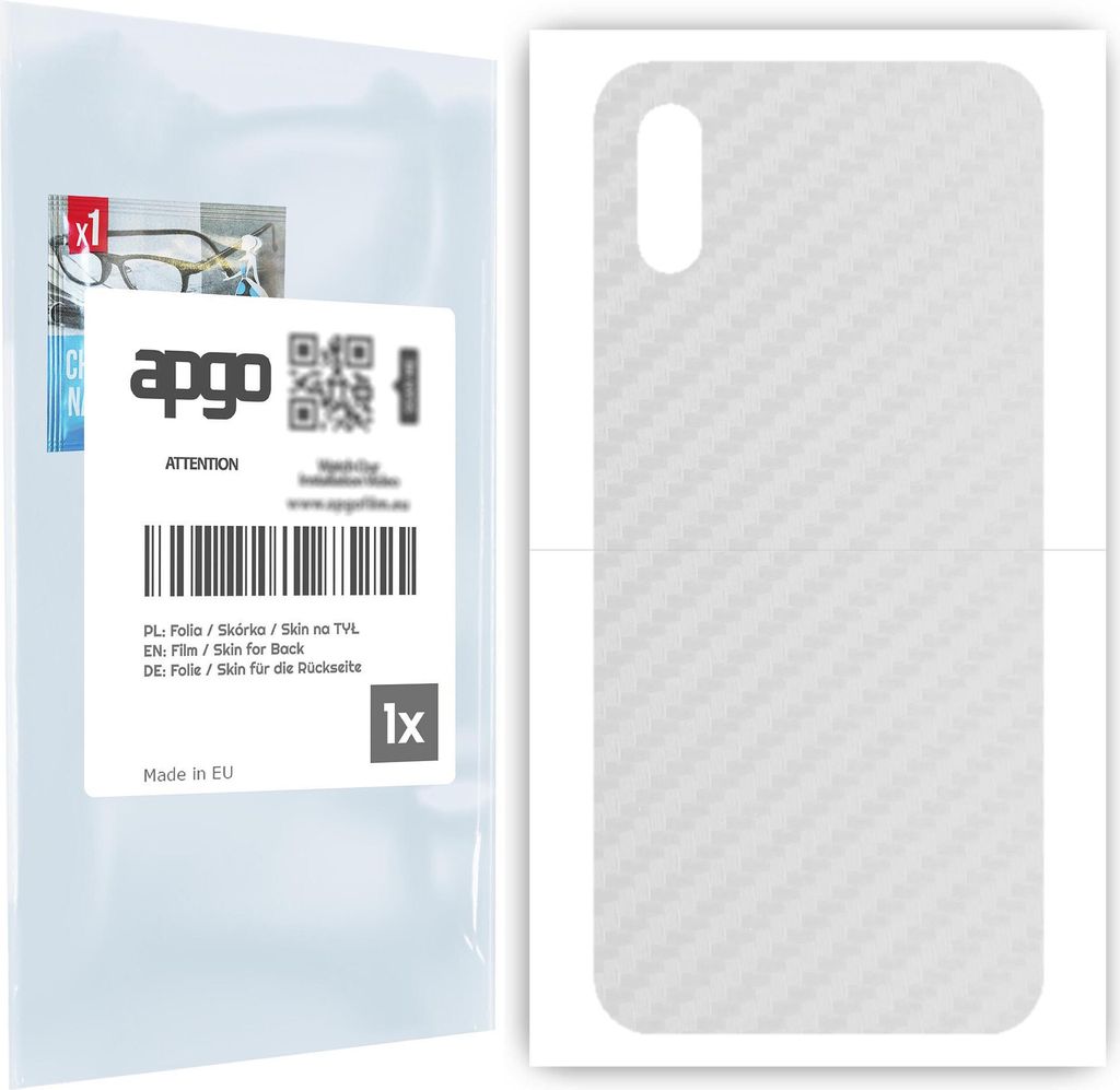 apgo Rückseite Schutzfolie für Xiaomi Redmi 9A Sport - Hinten Schutzfolie Carbon Transparent (durchsichtig), Rückseite Folie schützt vor Kratz...