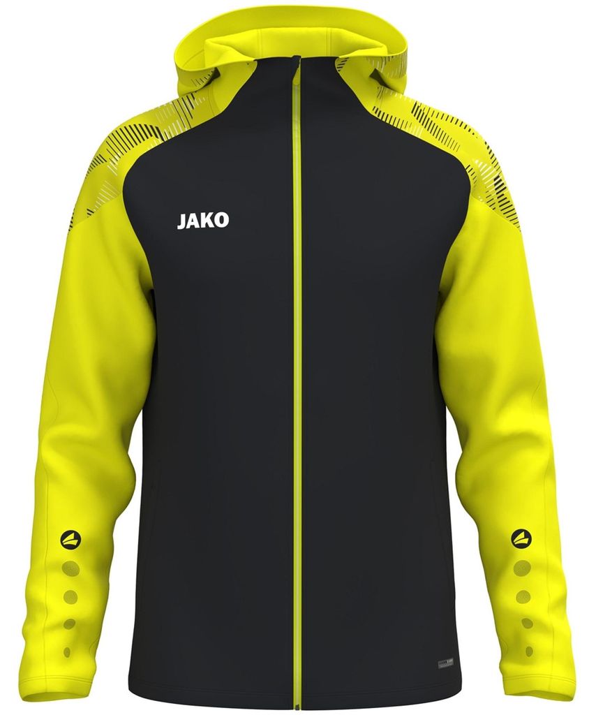 Jako Kapuzenjacke Sonic - schwarz/neongelb, Größe:S