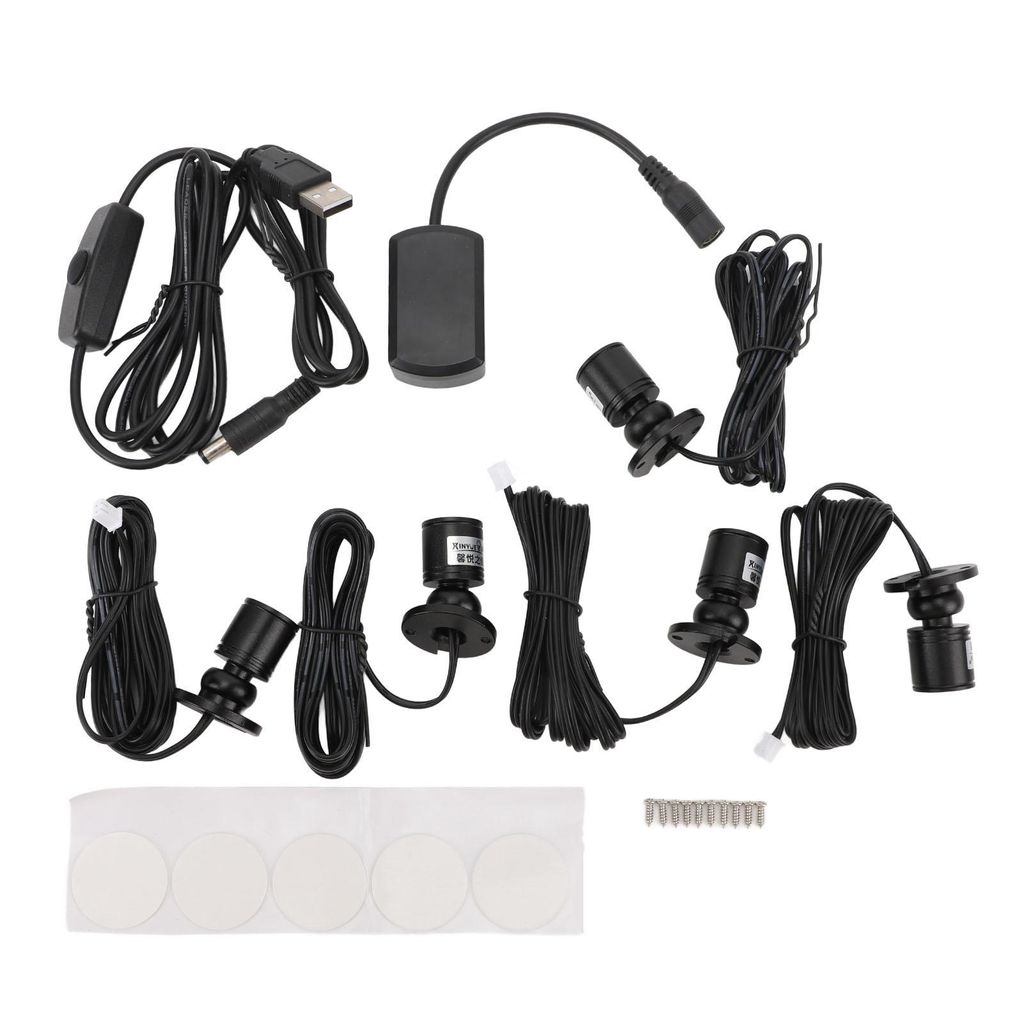 sada 5 mini LED reflektorov - USB 5V, 2 m, teplá biela so Obrázok produktu 