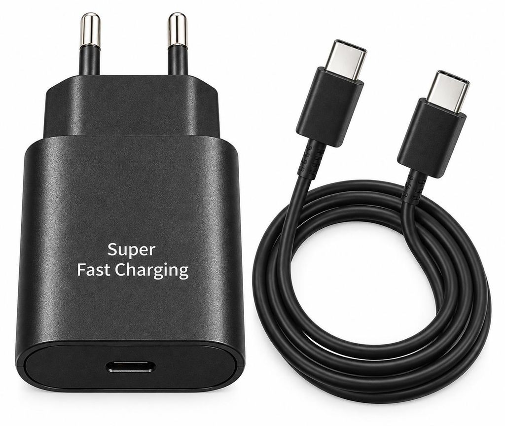 Ventarent 25W USB-C Ladeset mit 1 m Ladekabel, Schwarz Produktbild 