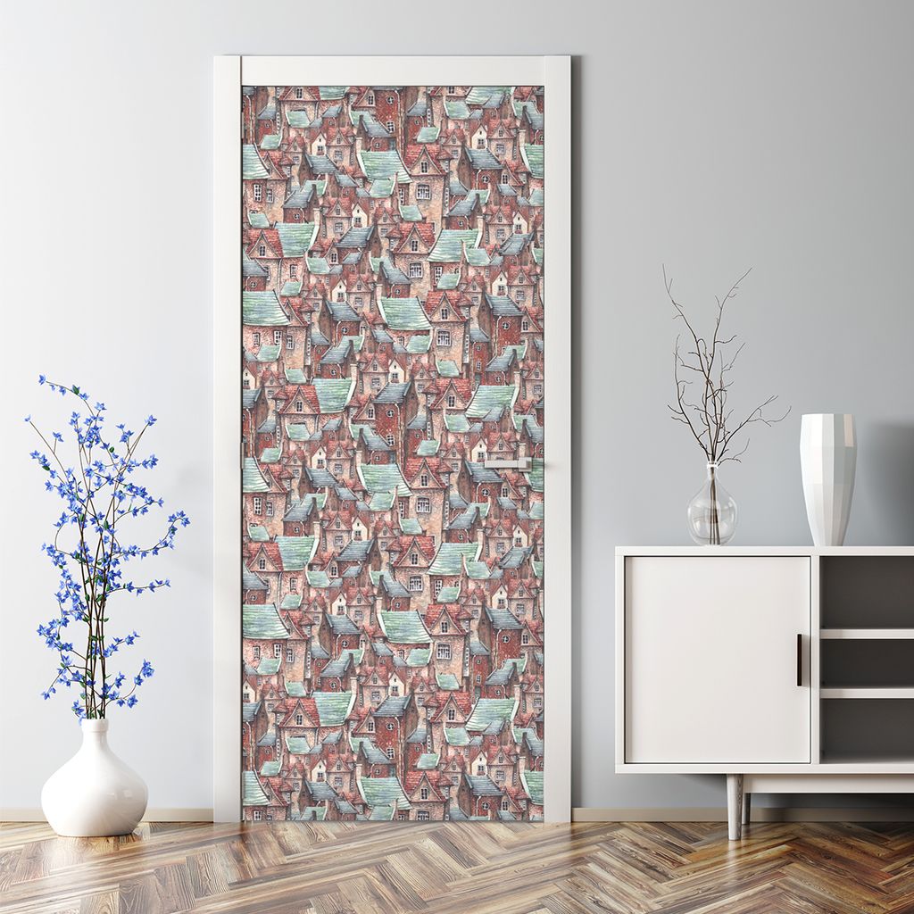 Dekorative Türposter Aufkleber selbstklebend Klebefolie Abnehmbarerdeko Bunte Herbstbeeren 70 x 200 cm