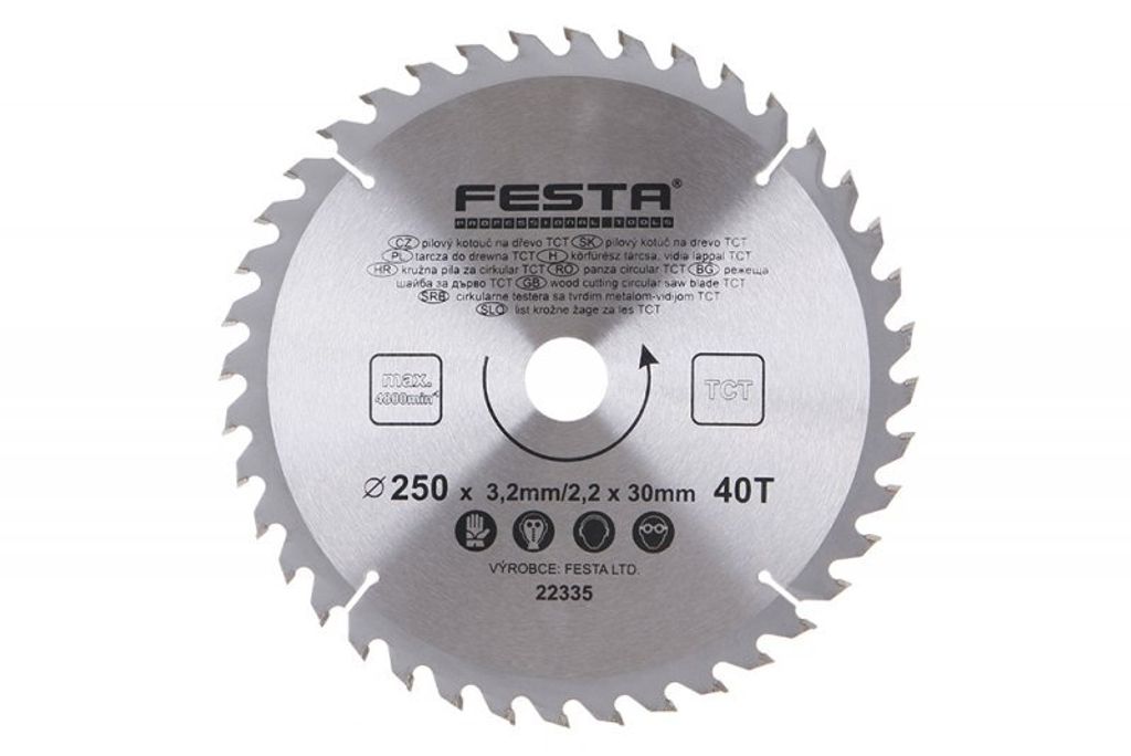 FESTA SK 250/3.2/30mm zaagblad, 40 tanden, artikelnummer Productafbeelding 