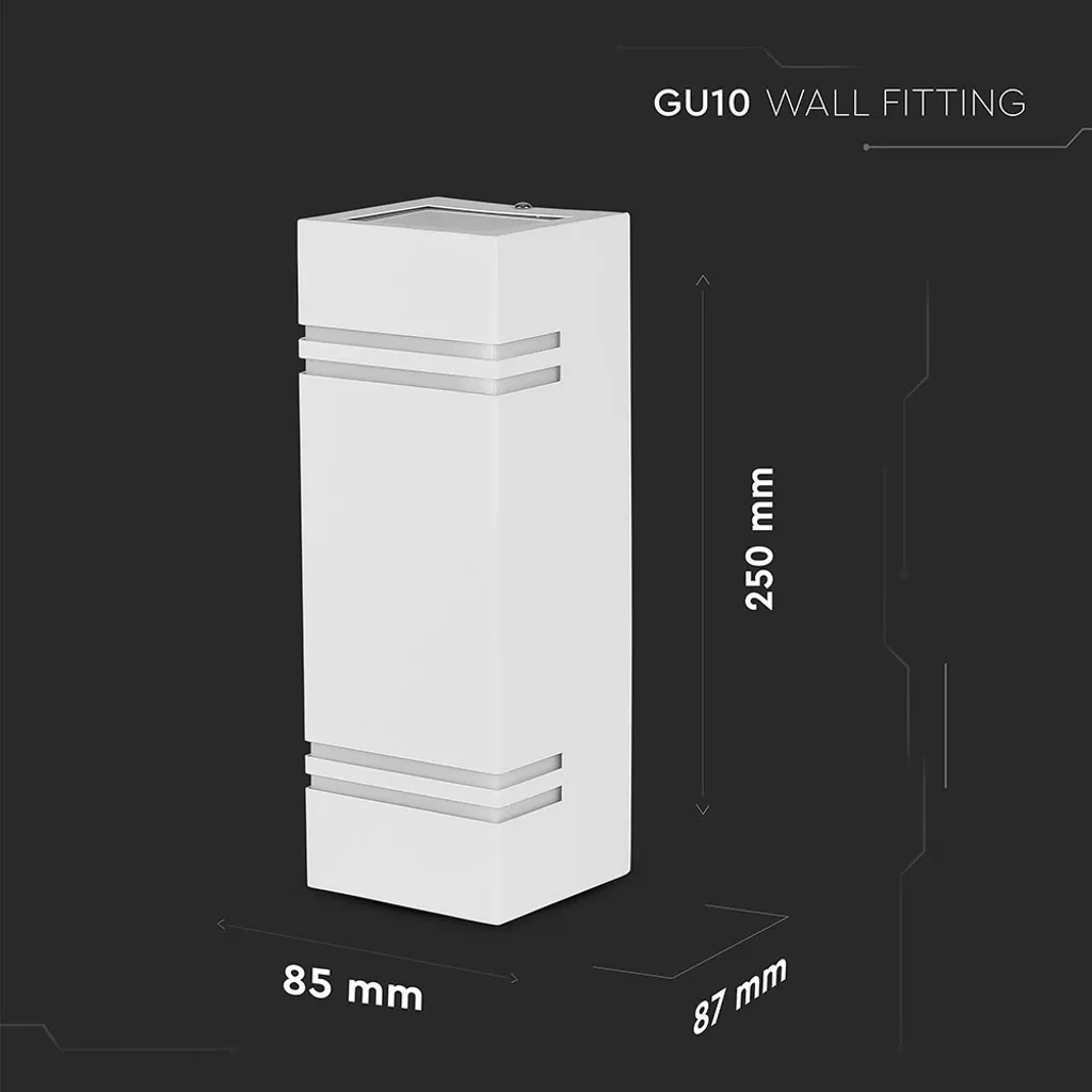 V-TAC Lampe Murale Extérieure UP & DOWN Blanche avec Support GU10 IP44