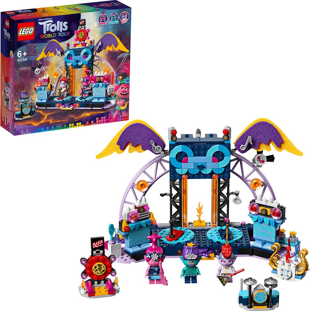 LEGO 41254 Trolls World Tour: Vulkaanrotsstad Concertset Productafbeelding 