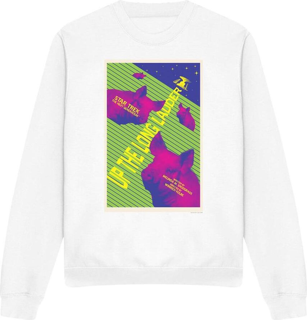 Star Trek - "The Next Generation Season 2 Episode 18" Sweatshirt für Herren/Damen Uni TV11753 (L) (Weiß)