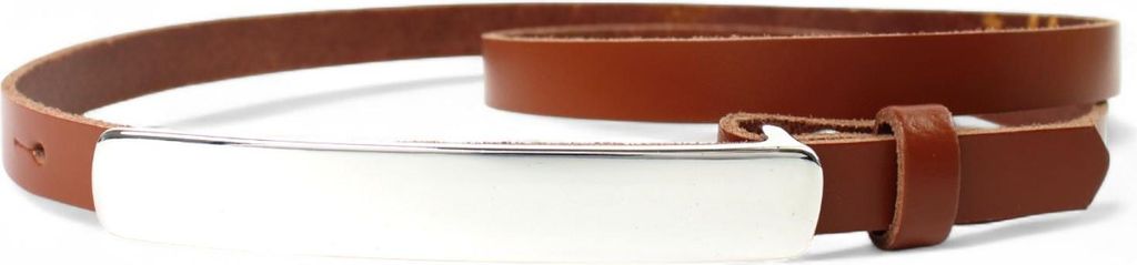 FRONHOFER 1,2cm schmaler Gürtel mit 12 cm silberfarbiger Gürtelschnalle 17574