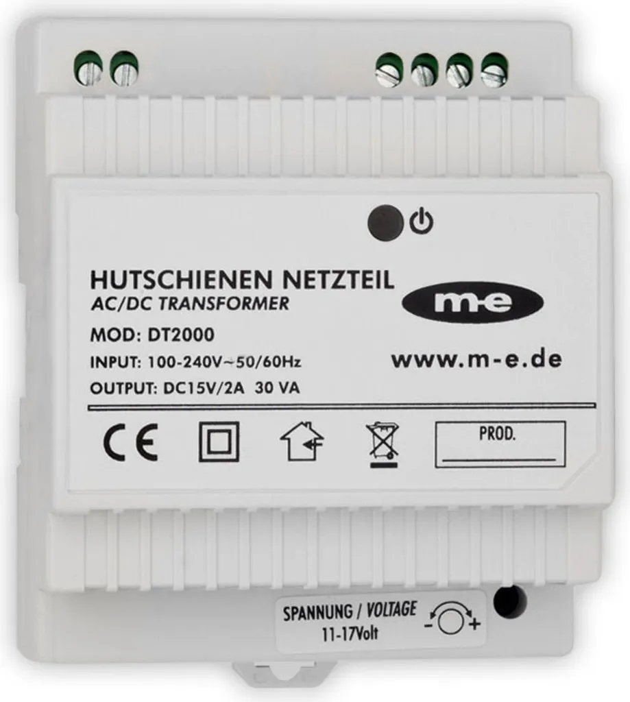 Alimentation rail DIN m-e DT-2000 40778 pour interphone blanc 15V