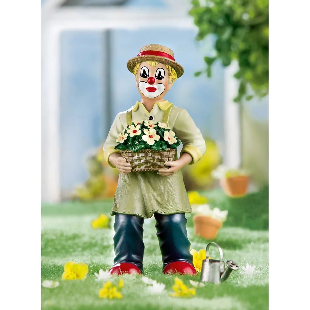 Gilde Clown Der Blumenkorb 10227 Figurine en Résine Multicolore 14 cm