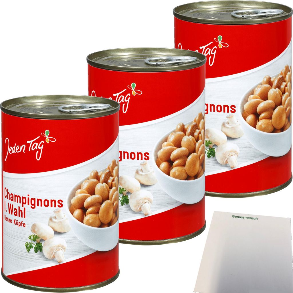 Jeden Tag Champignons I. Wahl ganze Köpfe 3er Pack Produktbild 