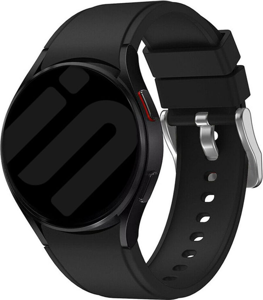 Strap-it Samsung Galaxy Watch 6 Classic 47mm Silikon Armband Perfect Fit (Schwarz)