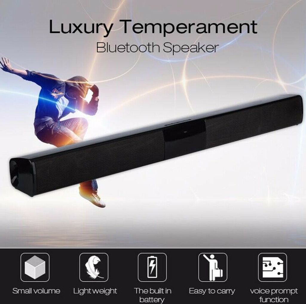 Drahtlose Säule Bluetooth Lautsprecher TV Soundbar Stereo Heimkino Musik Player, Schwarz