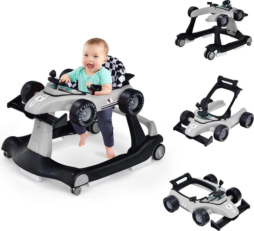 4-in-1 Laufwagen für Babys - Zusammenklappbarer Babywalker mit Musik und Licht - Verstellbare Höhe und Geschwindigkeit, geeignet für Kinder ab 6...