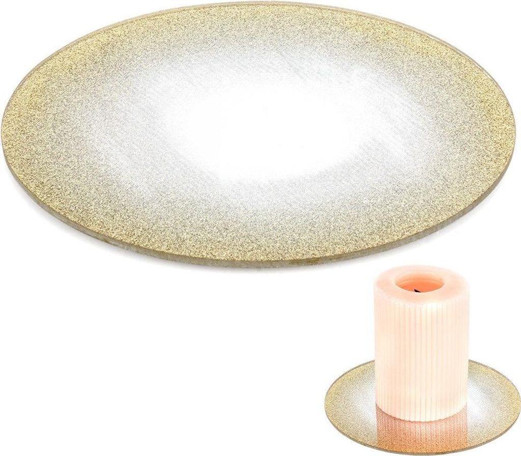 Ständer für dekorative Kerzenkompositionen, Spiegelglas, Glitter, 15 cm