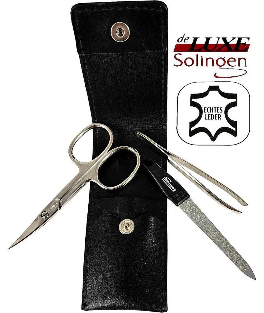 3-teiliges Solingen Maniküre Set mit Leder Etui, Produktbild 