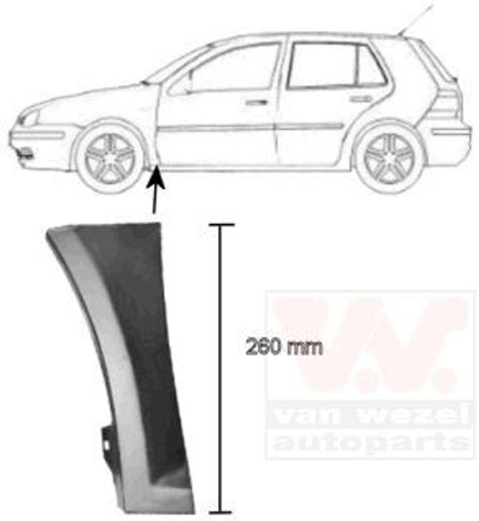 Spodný blatník VAN WEZEL (5888155) pre VW Golf IV Bora Obrázok produktu 
