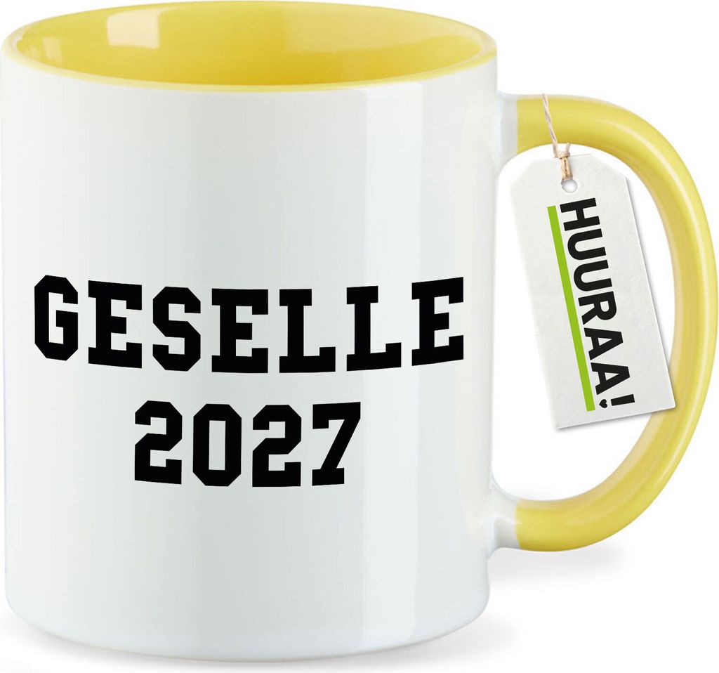 Huuraa Kaffeetasse Geselle 2027 Ausbildung 330ml Gelb Keramik Kaffeebecher Geschenkidee