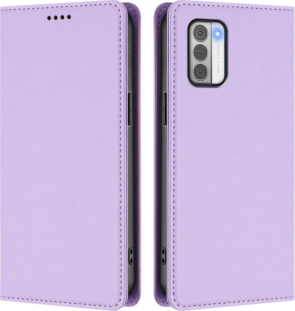 Handyhülle für Nokia G42 /Nokia G310, Kunstleder Klapphülle Stoßfeste Magnetische Hülle mit Ständer Violett