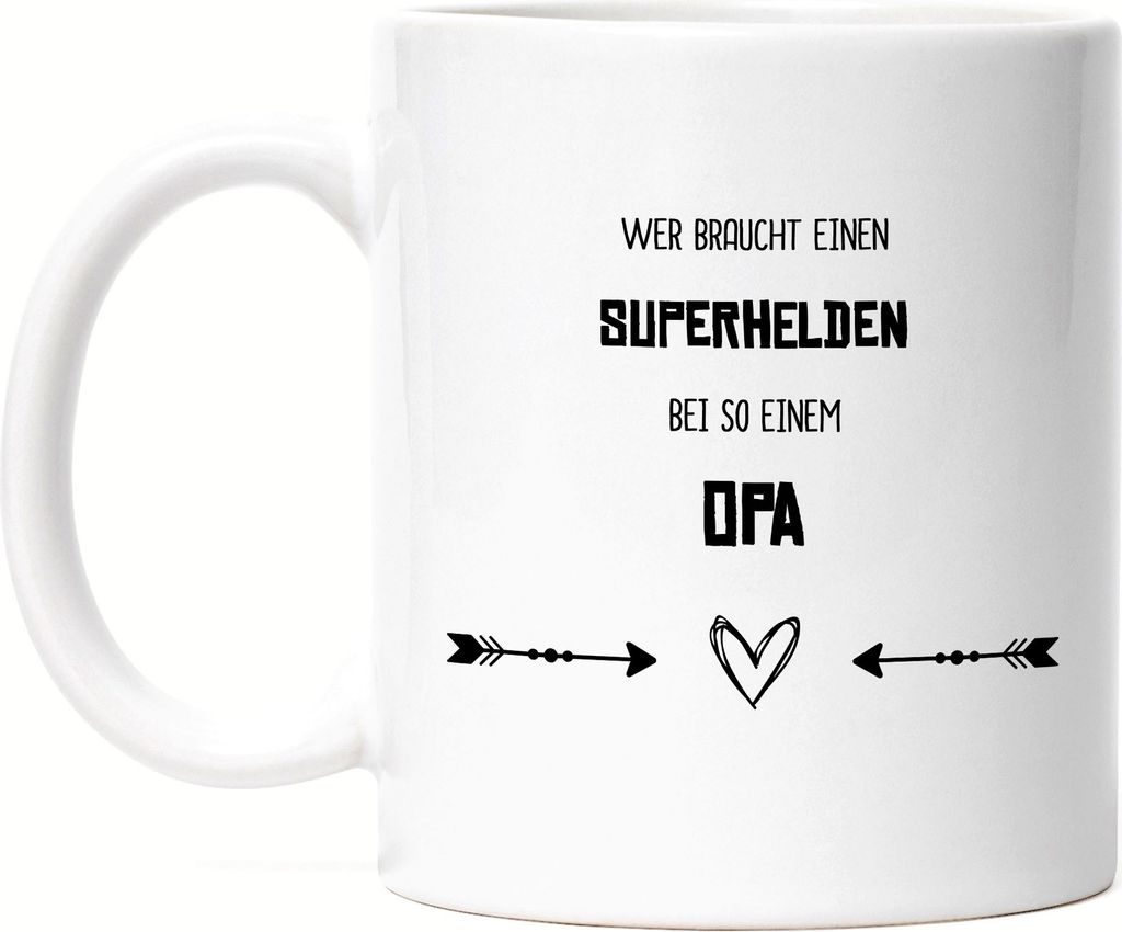 Wer Braucht Superhelden Tasse Bester Opa Der Welt Geschenkidee Geburtstag Großvater